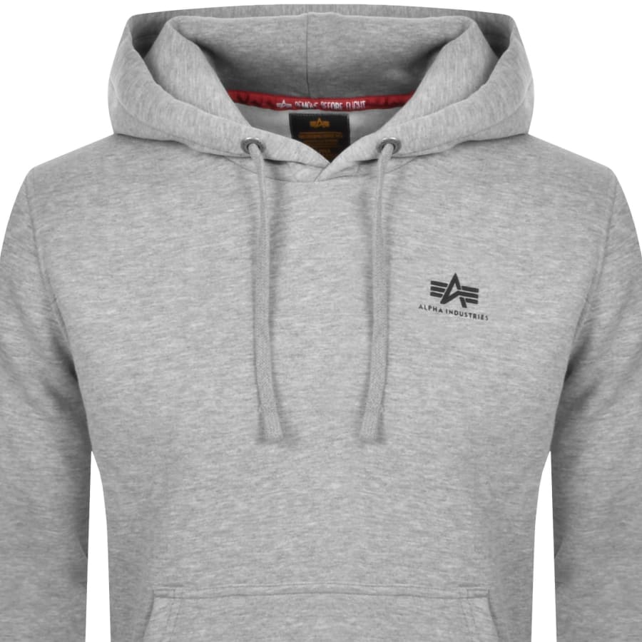 Alpha Industries Basic Small Logo Hoodie Grey